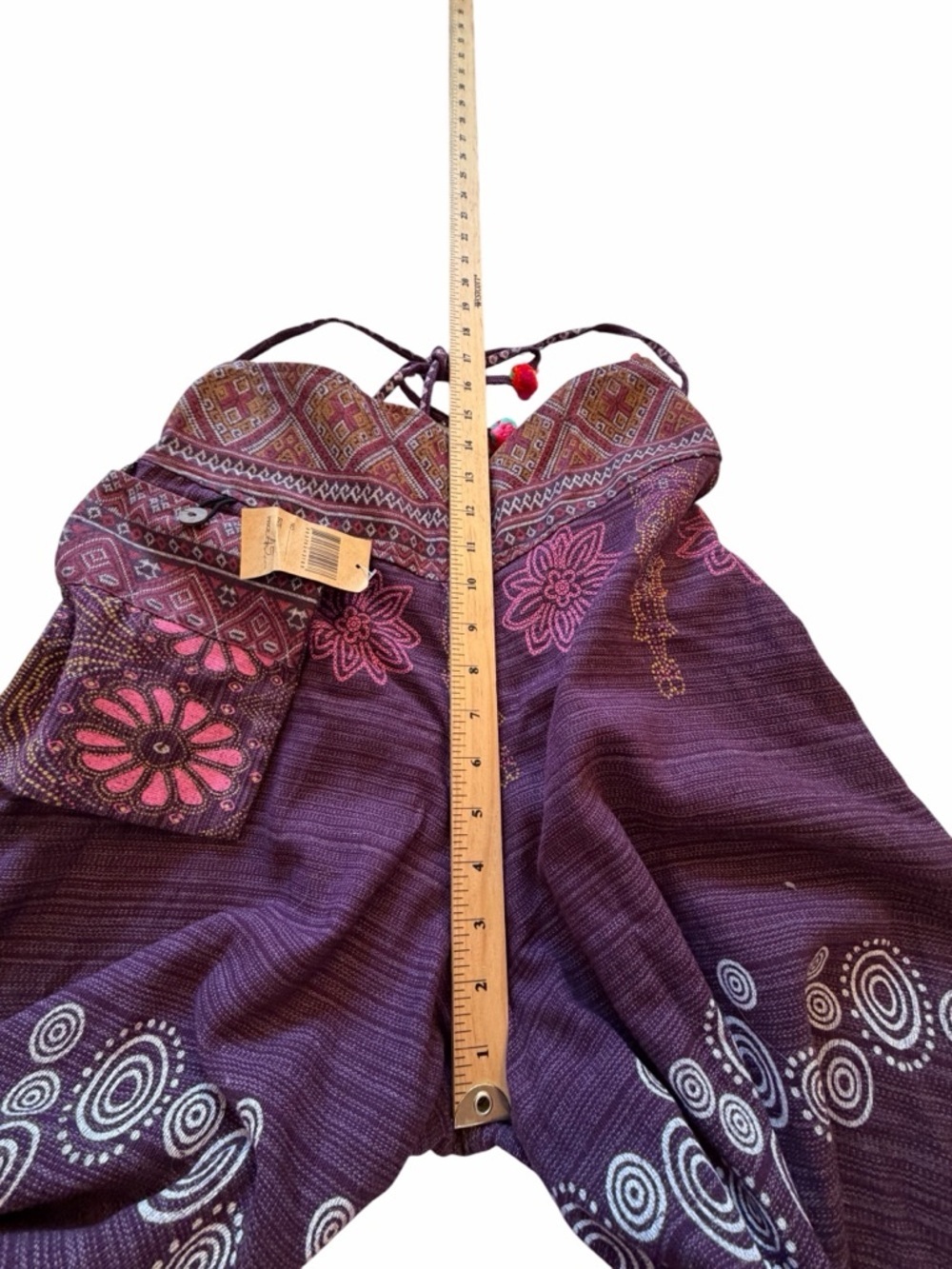 Bohemian-Style Thai Harem Purple Pants-Size XS-NWT - Picture 9 of 10